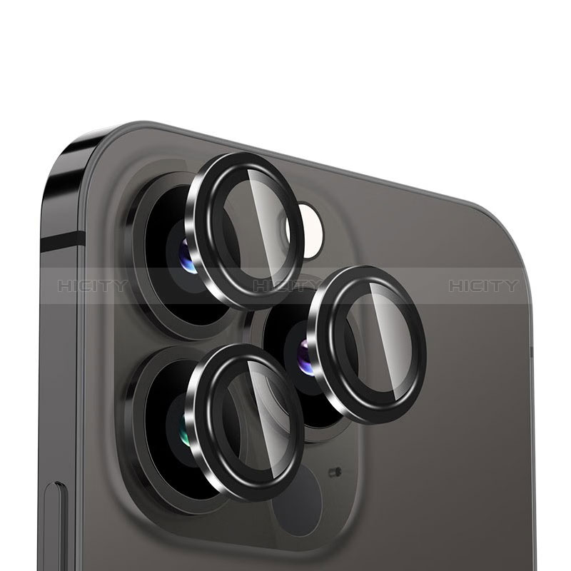 Apple iPhone 14 Pro用強化ガラス カメラプロテクター カメラレンズ 保護ガラスフイルム M01 アップル ブラック