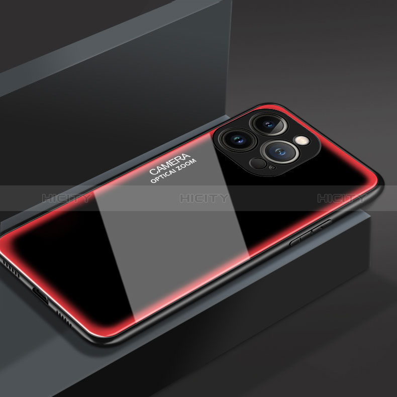 Apple iPhone 14 Pro Max用ハイブリットバンパーケース プラスチック 鏡面 カバー M01 アップル ピンク