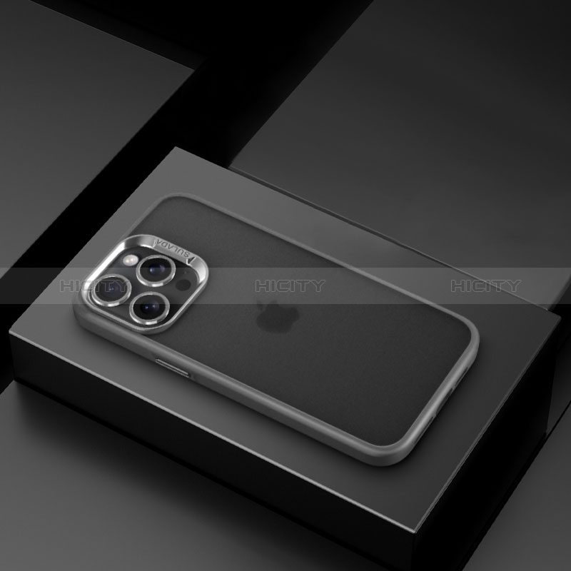 Apple iPhone 14 Pro Max用極薄ソフトケース シリコンケース 耐衝撃 全面保護 クリア透明 LD8 アップル グレー