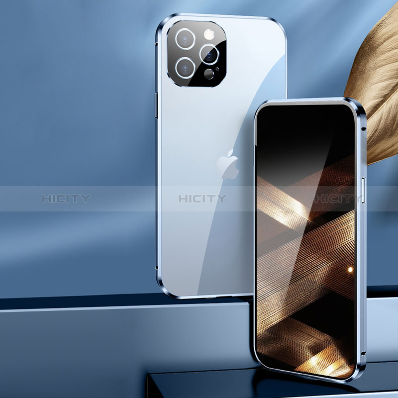 Apple iPhone 14 Pro Max用ケース 高級感 手触り良い アルミメタル 製の金属製 360度 フルカバーバンパー 鏡面 カバー アップル 