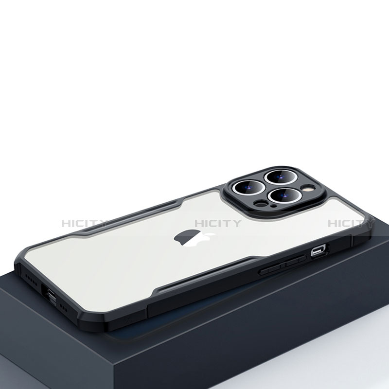 Apple iPhone 14 Pro Max用ハイブリットバンパーケース クリア透明 プラスチック 鏡面 カバー アップル 