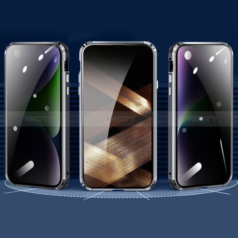 Apple iPhone 14 Pro Max用ケース 高級感 手触り良い アルミメタル 製の金属製 360度 フルカバーバンパー 鏡面 カバー LK3 アップル 