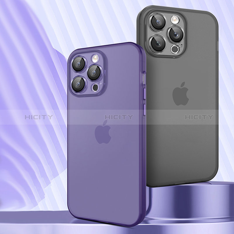 Apple iPhone 14 Pro Max用極薄ケース クリア透明 プラスチック 質感もマットQC アップル 