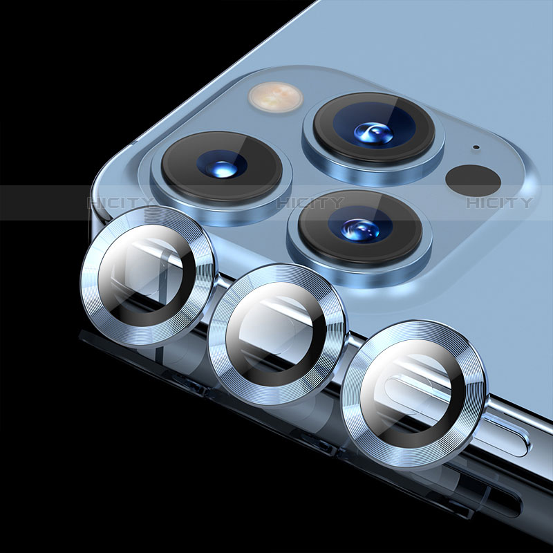 Apple iPhone 14 Pro Max用強化ガラス カメラプロテクター カメラレンズ 保護ガラスフイルム C08 アップル ライトブルー