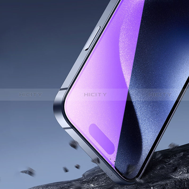 Apple iPhone 14 Pro Max用強化ガラス フル液晶保護フィルム アンチグレア ブルーライト U01 アップル ブラック