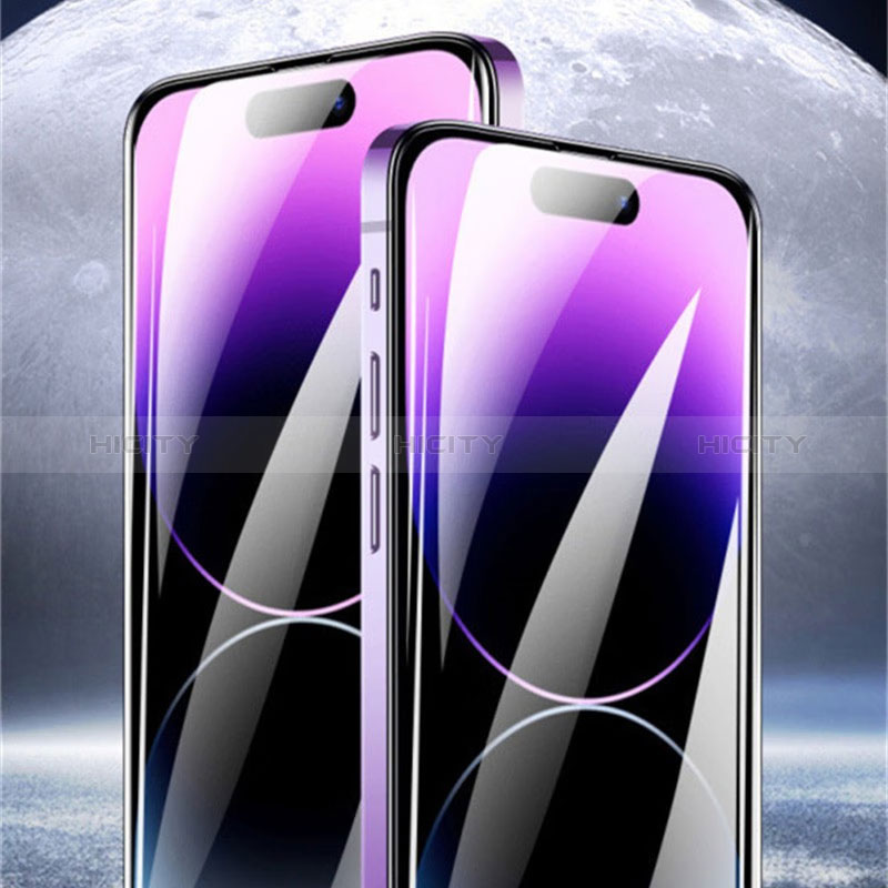 Apple iPhone 14 Pro Max用強化ガラス フル液晶保護フィルム アンチグレア ブルーライト U02 アップル ブラック