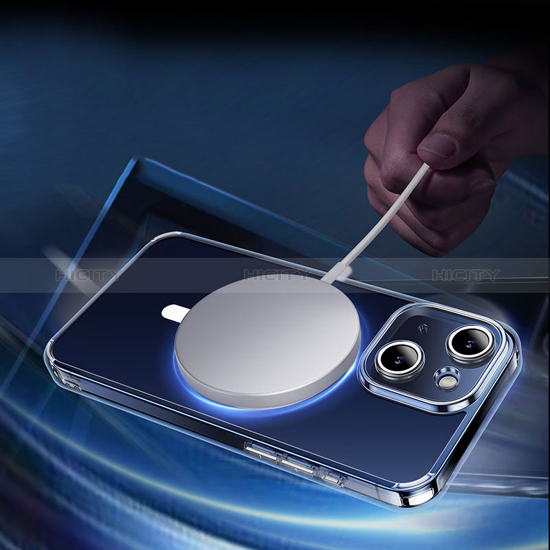 Apple iPhone 15用極薄ソフトケース シリコンケース 耐衝撃 全面保護 クリア透明 Mag-Safe 磁気 Magneticンド液晶保護フィルム アップル クリア