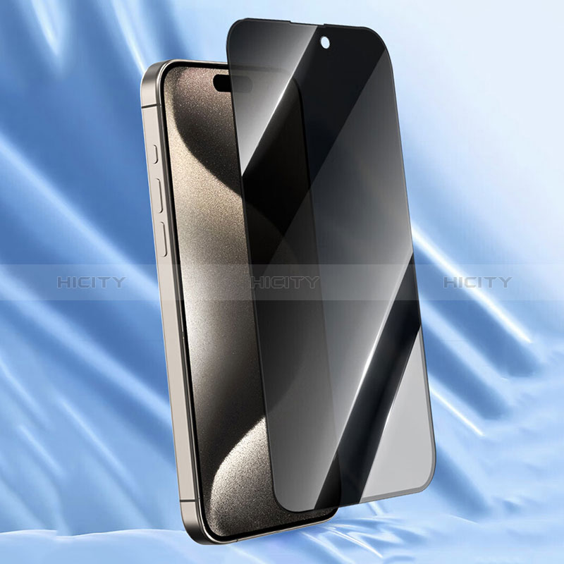 Apple iPhone 15用反スパイ 強化ガラス 液晶保護フィルム S04 アップル クリア