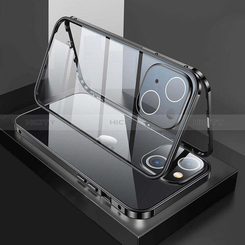 Apple iPhone 15 Plus用ケース 高級感 手触り良い アルミメタル 製の金属製 360度 フルカバーバンパー 鏡面 カバー M01 アップル 