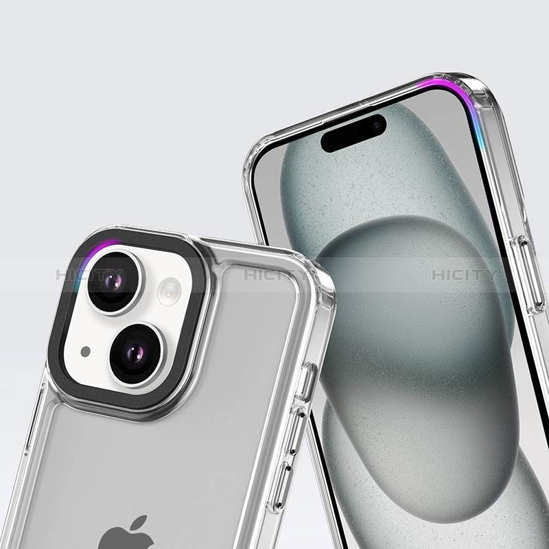 Apple iPhone 15 Plus用ハイブリットバンパーケース クリア透明 プラスチック カバー AC2 アップル 