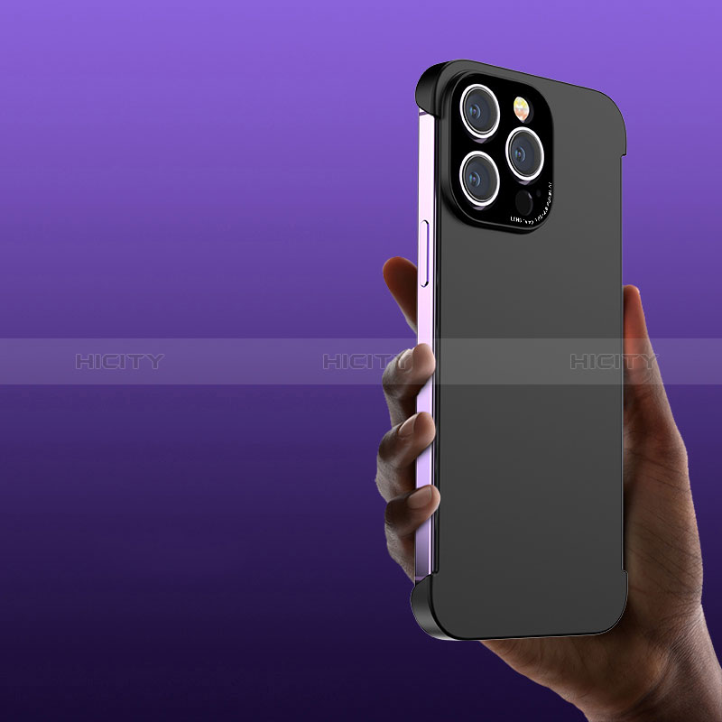 Apple iPhone 15 Pro用ハードケース プラスチック 質感もマット フレームレス カバー T01 アップル ブラック