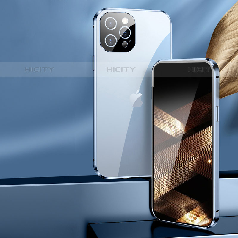 Apple iPhone 15 Pro用ケース 高級感 手触り良い アルミメタル 製の金属製 360度 フルカバーバンパー 鏡面 カバー アップル 