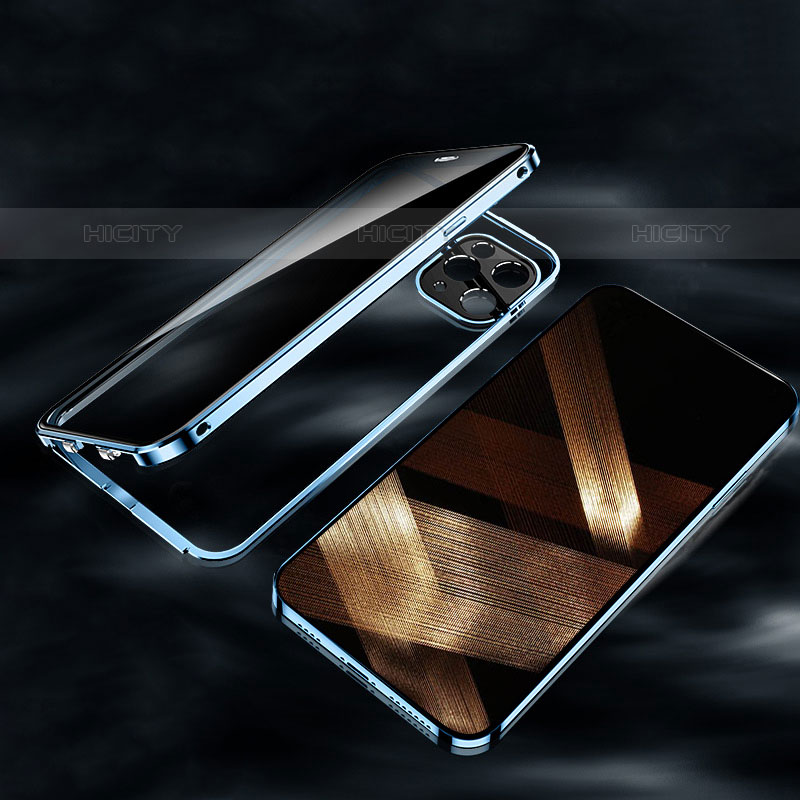 Apple iPhone 15 Pro用ケース 高級感 手触り良い アルミメタル 製の金属製 360度 フルカバーバンパー 鏡面 カバー M04 アップル 