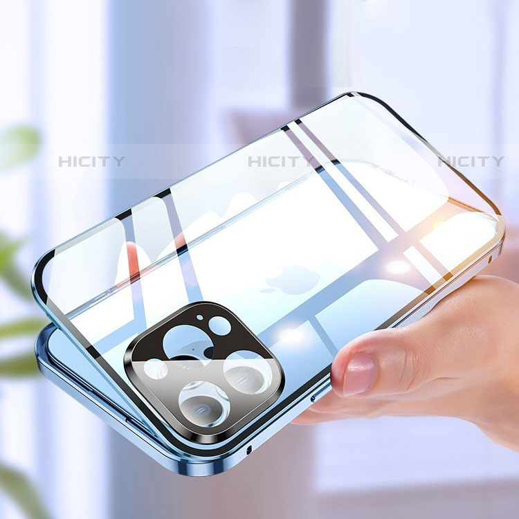 Apple iPhone 15 Pro用ケース 高級感 手触り良い アルミメタル 製の金属製 360度 フルカバーバンパー 鏡面 カバー M05 アップル 