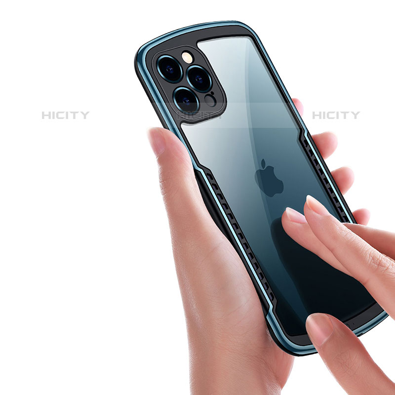 Apple iPhone 15 Pro用ハイブリットバンパーケース クリア透明 プラスチック 鏡面 カバー M01 アップル 