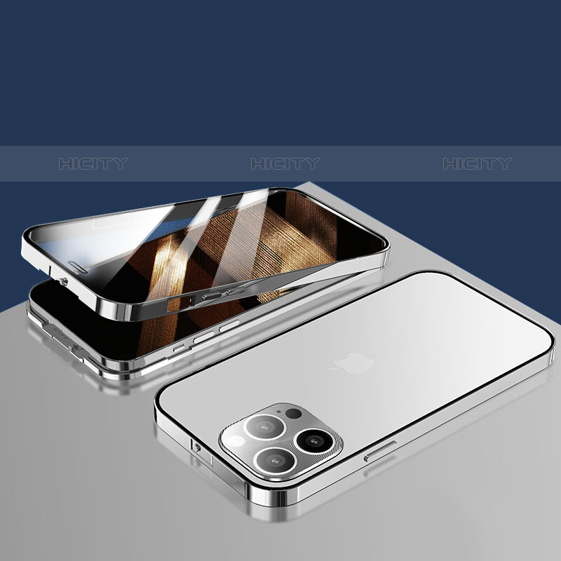 Apple iPhone 15 Pro用ケース 高級感 手触り良い アルミメタル 製の金属製 360度 フルカバーバンパー 鏡面 カバー M10 アップル 