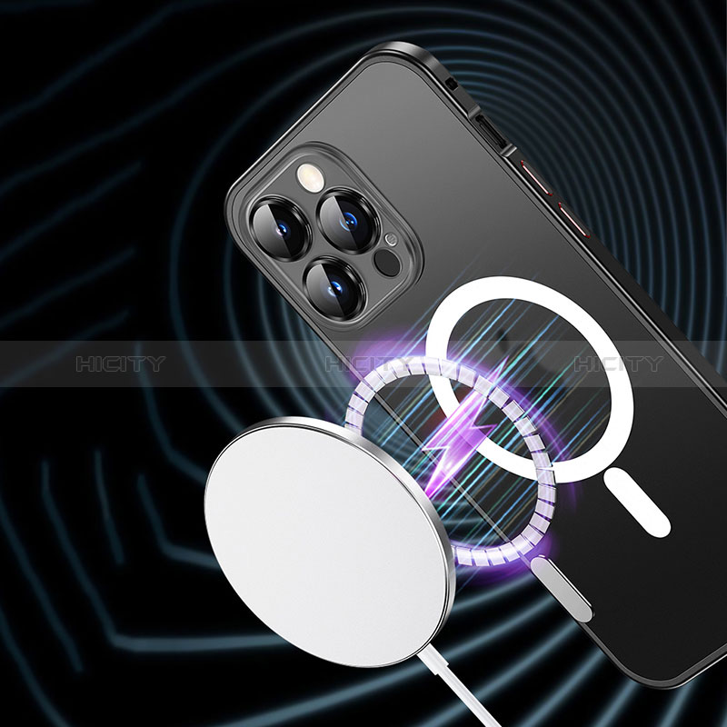 Apple iPhone 15 Pro用ケース 高級感 手触り良い メタル兼プラスチック バンパー Mag-Safe 磁気 Magnetic JL2 アップル