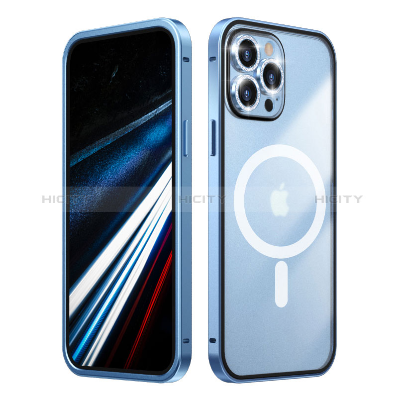 Apple iPhone 15 Pro用ケース 高級感 手触り良い メタル兼プラスチック バンパー Mag-Safe 磁気 Magnetic Bling-Bling LF1 アップル