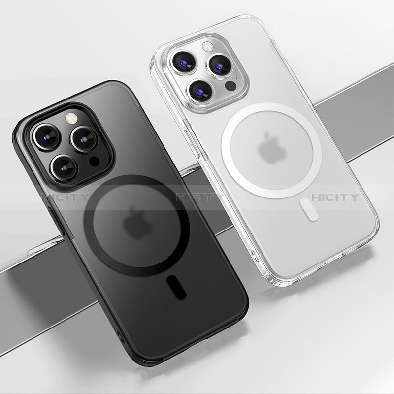 Apple iPhone 15 Pro用ハイブリットバンパーケース 透明 プラスチック カバー Mag-Safe 磁気 Magnetic QC1 アップル 