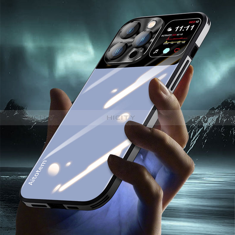 Apple iPhone 15 Pro用ハイブリットバンパーケース プラスチック 鏡面 カバー AT1 アップル 
