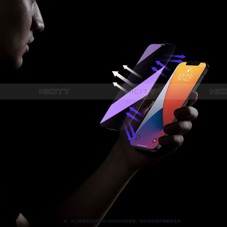 Apple iPhone 15 Pro用強化ガラス フル液晶保護フィルム アンチグレア ブルーライト アップル ブラック