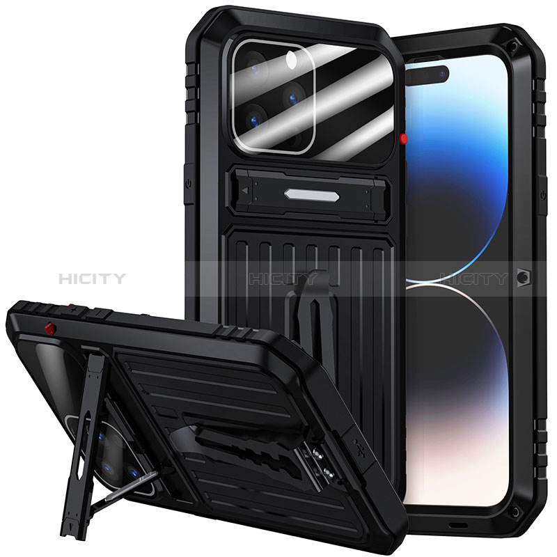 Apple iPhone 15 Pro Max用360度 フルカバー ケース 高級感 手触り良い アルミメタル 製の金属製 LK2 アップル 