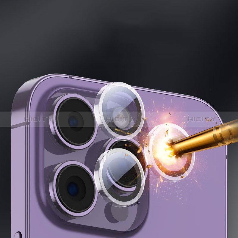 Apple iPhone 15 Pro Max用強化ガラス カメラプロテクター カメラレンズ 保護ガラスフイルム M04 アップル ブラック