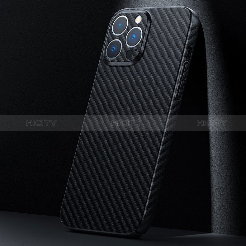 Apple iPhone 16 Pro Max用炭素繊維ケース ソフトタッチラバー ツイル カバー C02 アップル ブラック