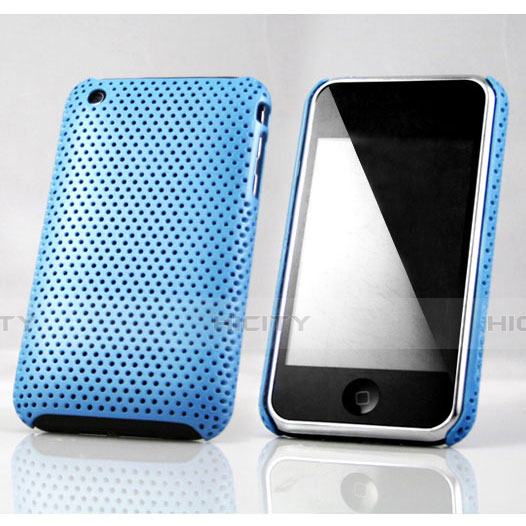 Apple iPhone 3G 3GS用ハードケース プラスチック メッシュ デザイン アップル ブルー