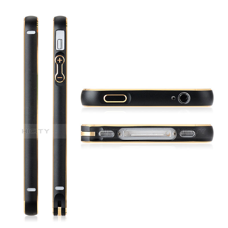 Apple iPhone 4用ケース 高級感 手触り良い アルミメタル 製の金属製 バンパー アップル ブラック
