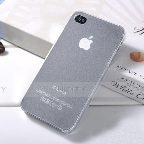 Apple iPhone 4用ソフトケース クリア透明 質感もマット アップル ホワイト