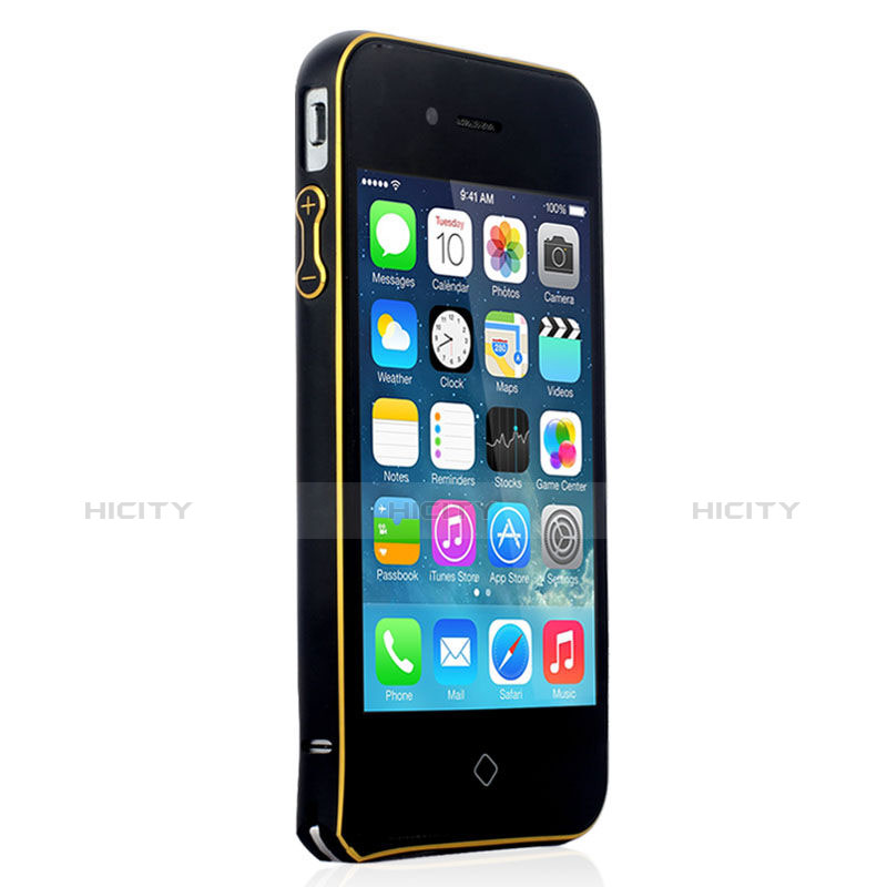 Apple iPhone 4S用ケース 高級感 手触り良い アルミメタル 製の金属製 バンパー アップル ブラック