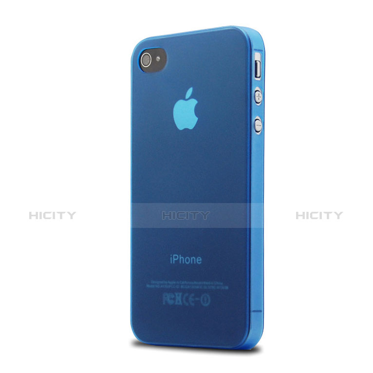 Apple iPhone 4S用ソフトケース クリア透明 質感もマット アップル ネイビー