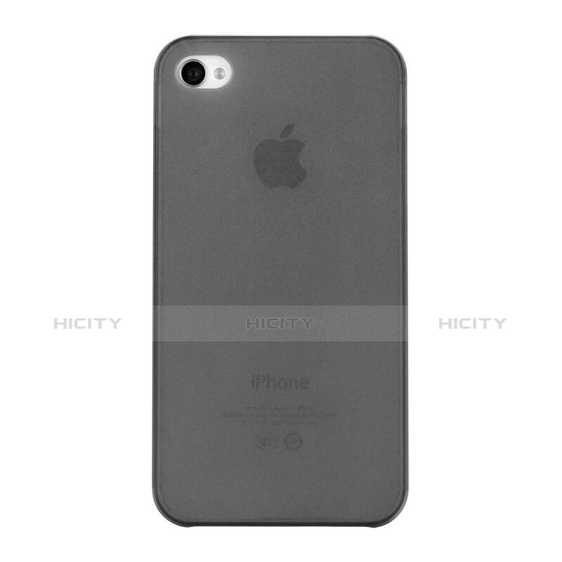 Apple iPhone 4S用ソフトケース クリア透明 質感もマット アップル グレー