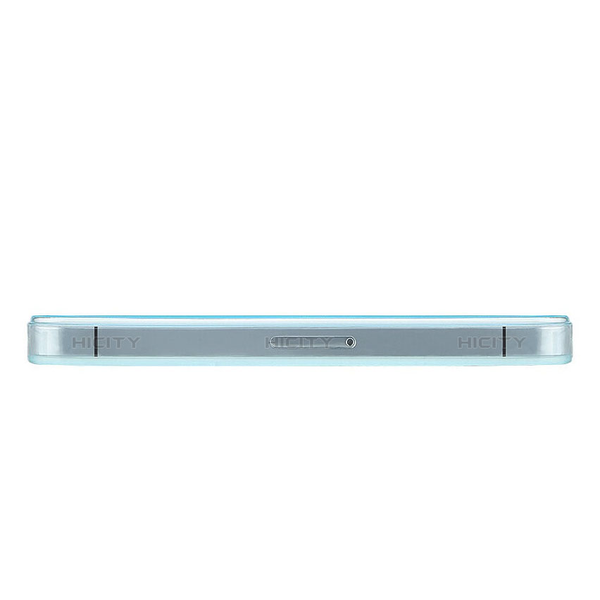 Apple iPhone 4S用極薄ソフトケース シリコンケース 耐衝撃 全面保護 クリア透明 アップル ブルー