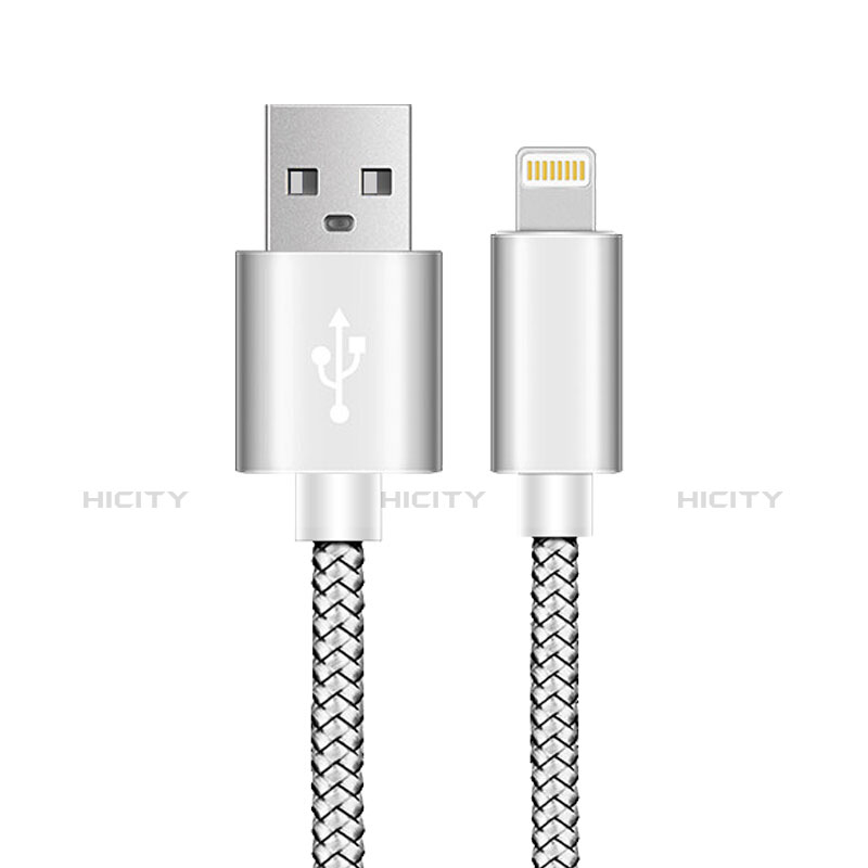 Apple iPhone 5用USBケーブル 充電ケーブル L07 アップル シルバー