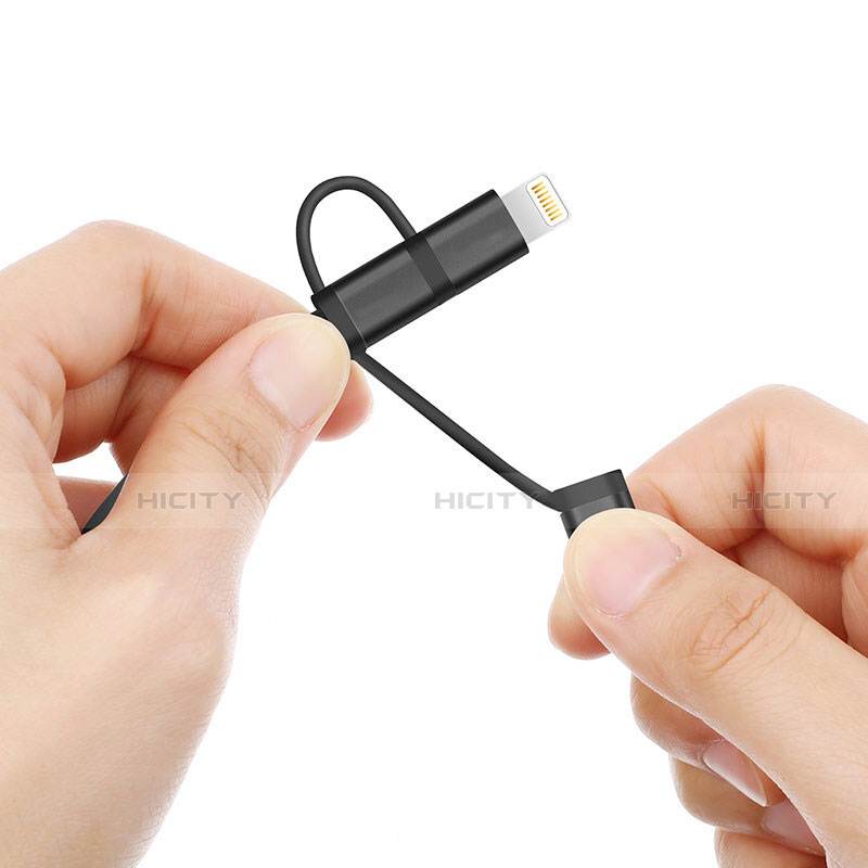 Apple iPhone 5用Lightning USBケーブル 充電ケーブル Android Micro USB C01 アップル ブラック