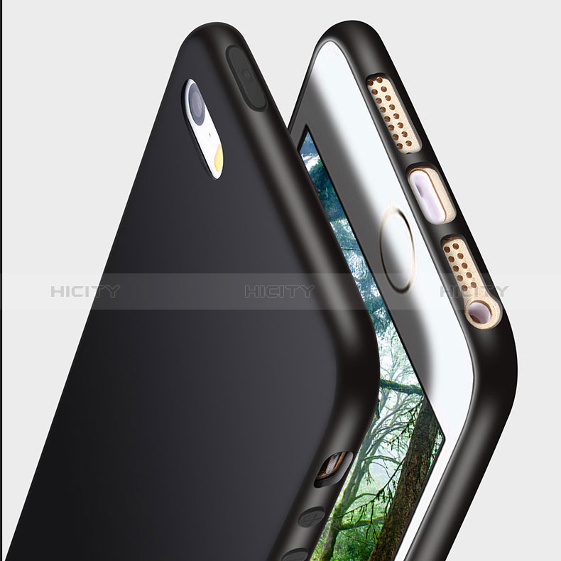 Apple iPhone 5用極薄ソフトケース シリコンケース 耐衝撃 全面保護 R01 アップル ブラック