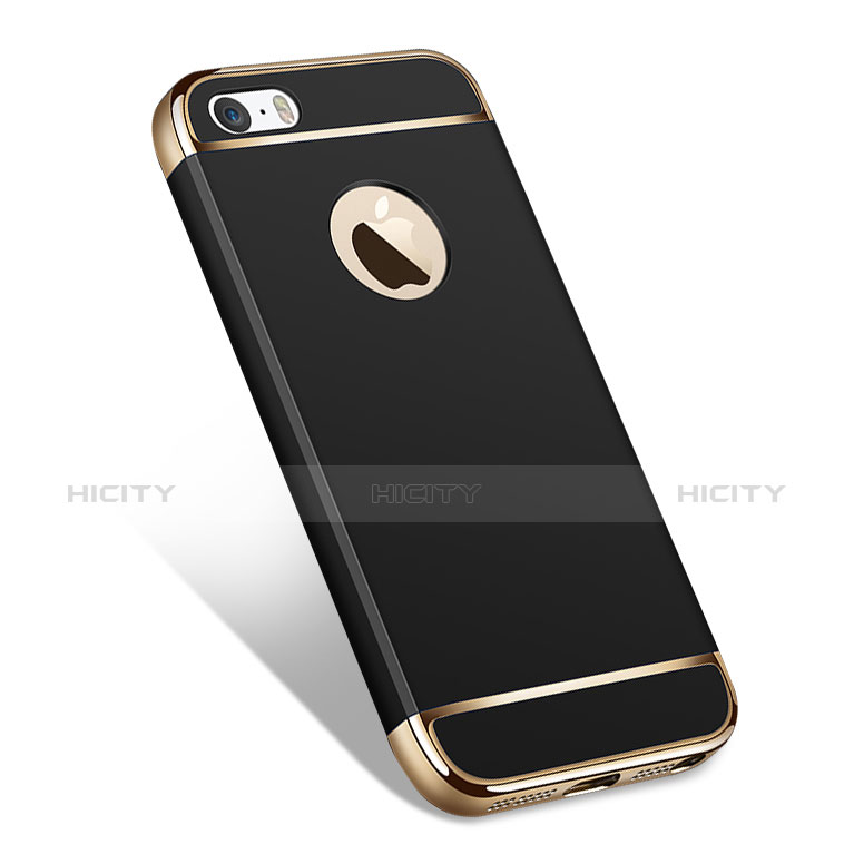 Apple iPhone 5用ケース 高級感 手触り良い メタル兼プラスチック バンパー アップル ブラック
