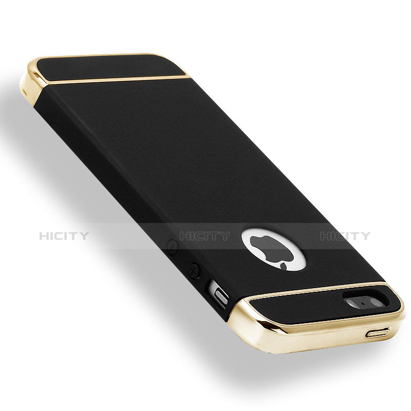 Apple iPhone 5用ケース 高級感 手触り良い メタル兼プラスチック バンパー M01 アップル ブラック