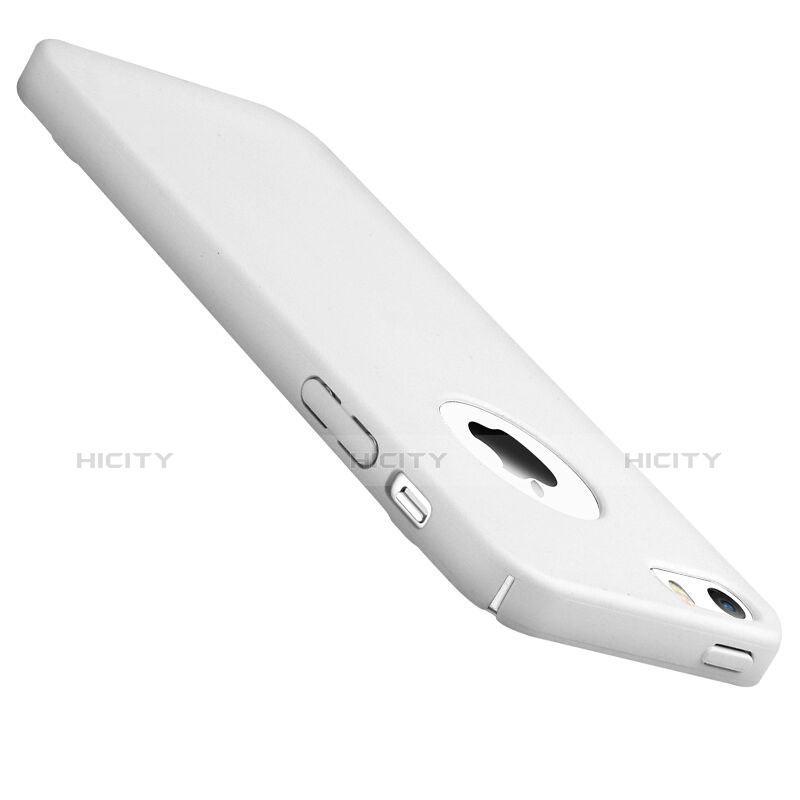 Apple iPhone 5用ハードケース プラスチック 質感もマット ロゴを表示します アップル ホワイト
