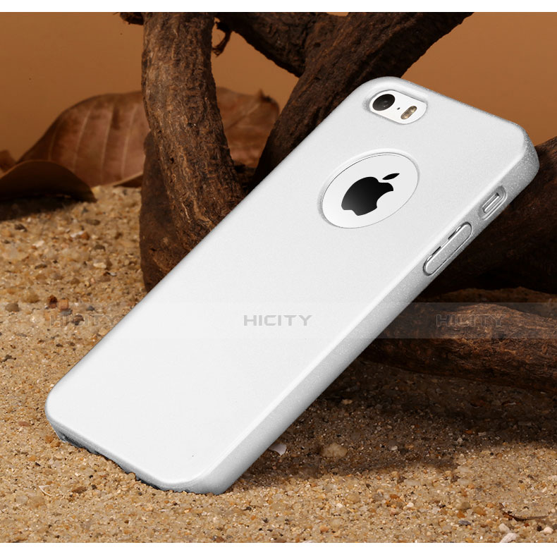 Apple iPhone 5用ハードケース プラスチック 質感もマット ロゴを表示します アップル ホワイト