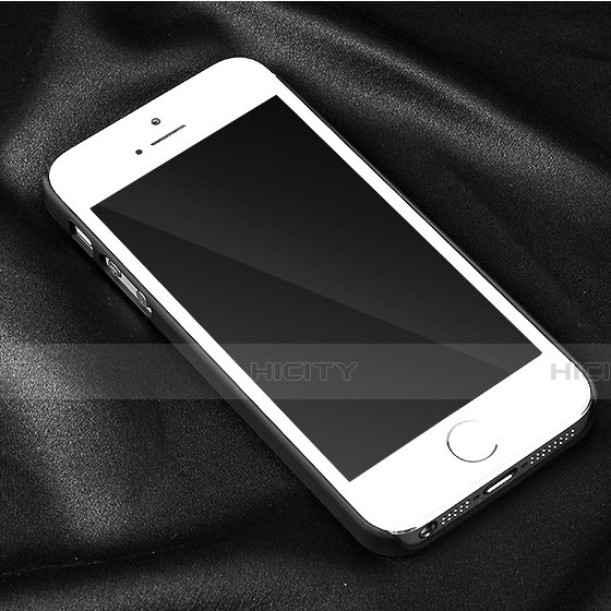 Apple iPhone 5用ハードケース プラスチック 質感もマット アップル ブラック