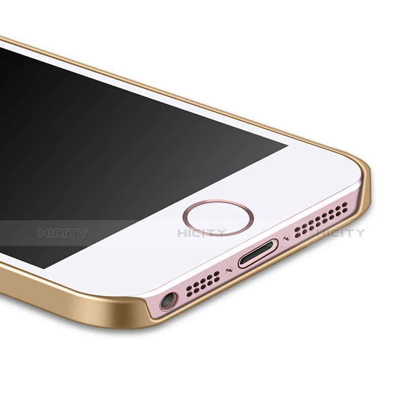 Apple iPhone 5用ハードケース プラスチック 質感もマット アンド指輪 アップル ゴールド