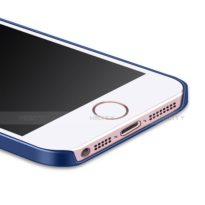 Apple iPhone 5用ハードケース プラスチック 質感もマット アンド指輪 アップル ネイビー