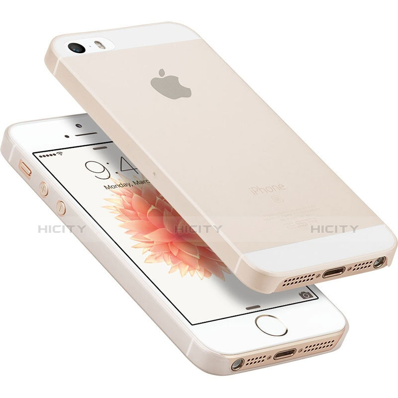 Apple iPhone 5用極薄ケース クリア透明 プラスチック アンド液晶保護フィルム アップル クリア