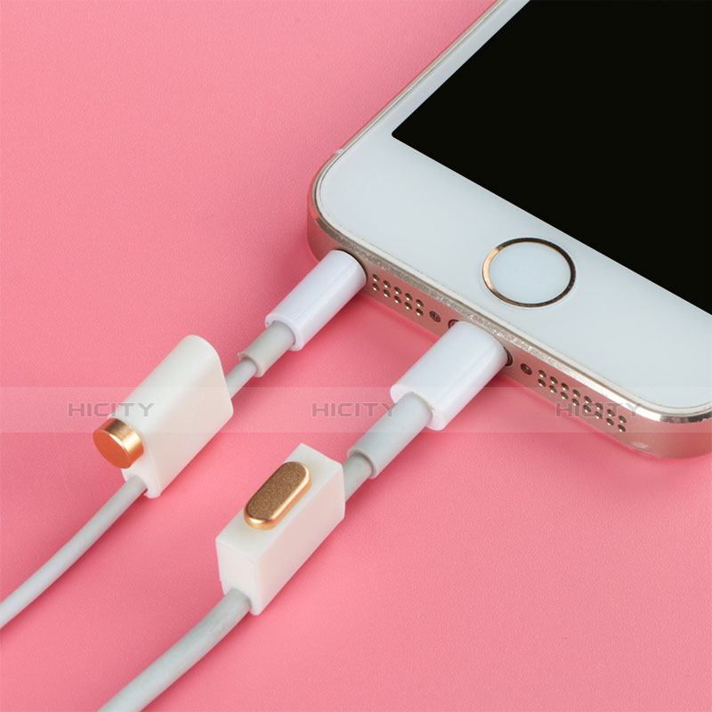 Apple iPhone 5用アンチ ダスト プラグ キャップ ストッパー Lightning USB J05 アップル ゴールド