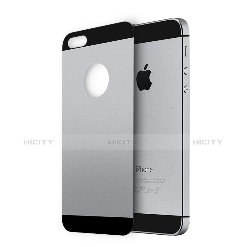 Apple iPhone 5用強化ガラス 背面保護フィルム アップル グレー
