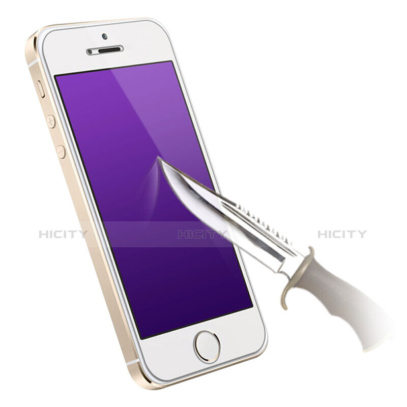 Apple iPhone 5用アンチグレア ブルーライト 強化ガラス 液晶保護フィルム B01 アップル ネイビー