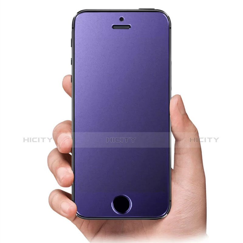 Apple iPhone 5用アンチグレア ブルーライト 強化ガラス 液晶保護フィルム B03 アップル ネイビー